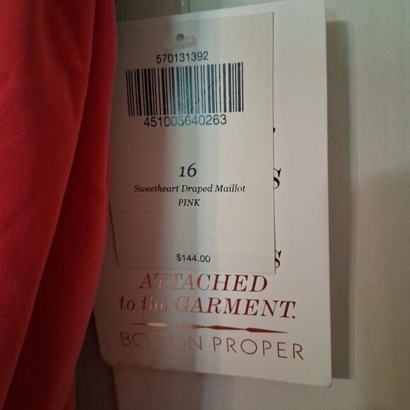 BOSTON PROPER Magic Suit SZ 16 One Piece Swim Dark Pink (Red) & Dark Gray NWT - Picture 7 of 7